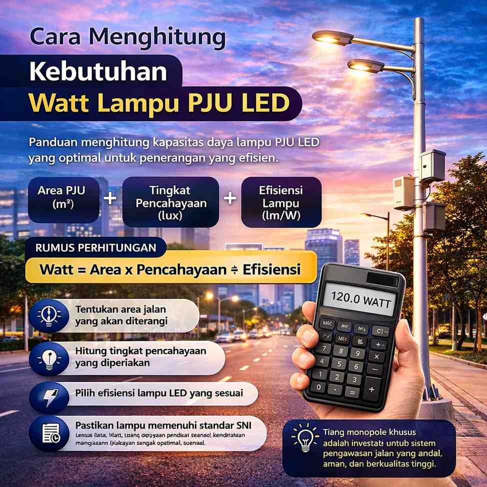 Cara Menghitung Kebutuhan Watt Lampu PJU LED