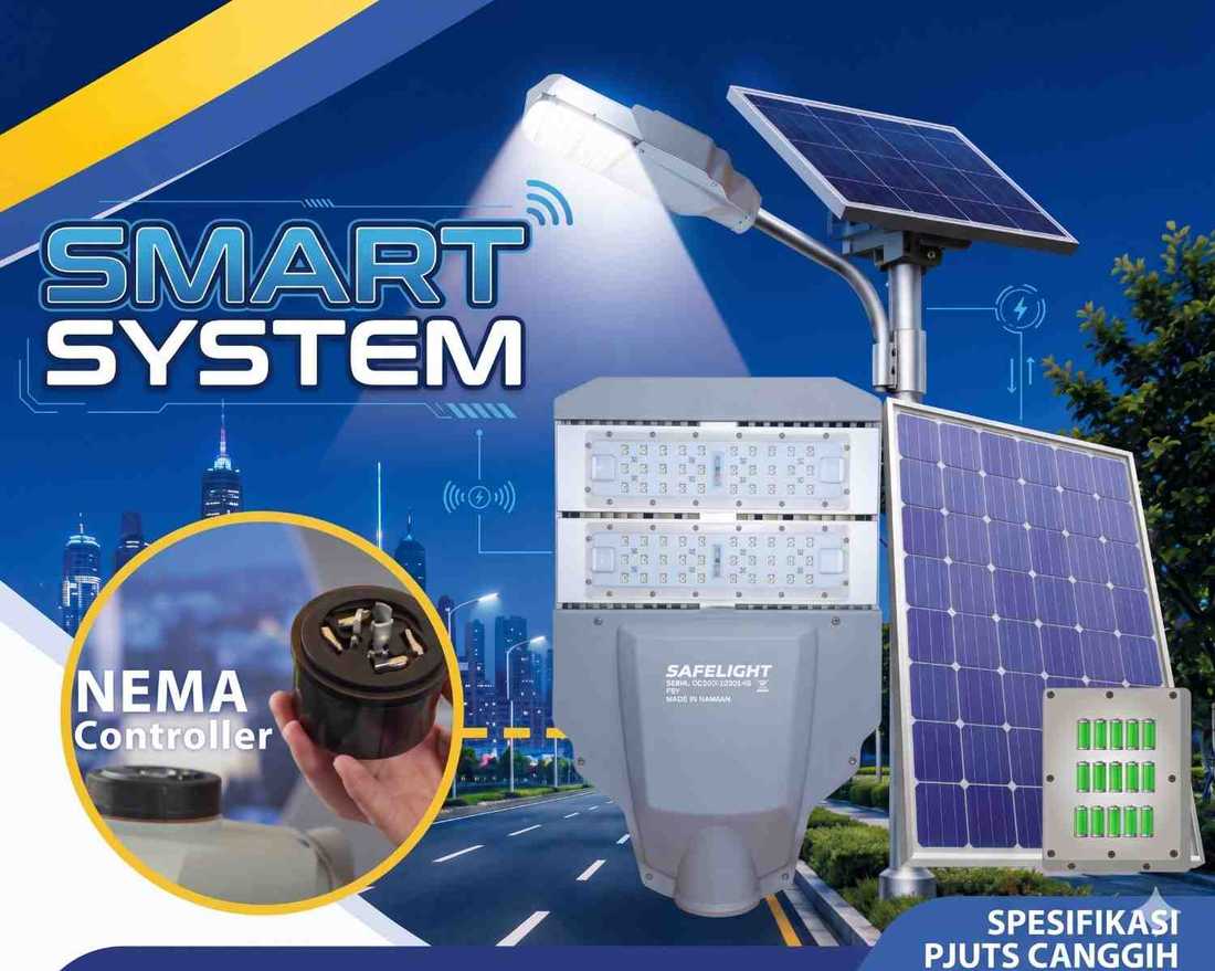 Smart System DC PJUTS dengan panel surya baterai dan NEMA controller